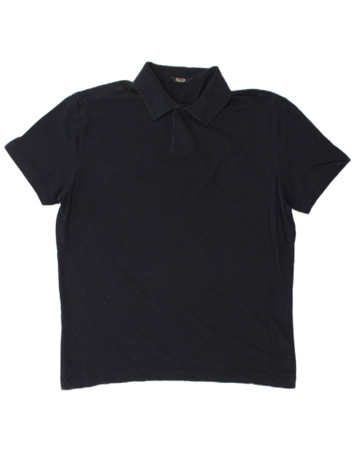 Camisa polo masculina Massimo Dutti médio algodão azul marinho