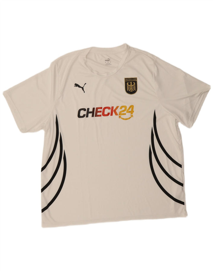 Camiseta masculina Puma Deutshland Graphic Top 3XL poliéster branco