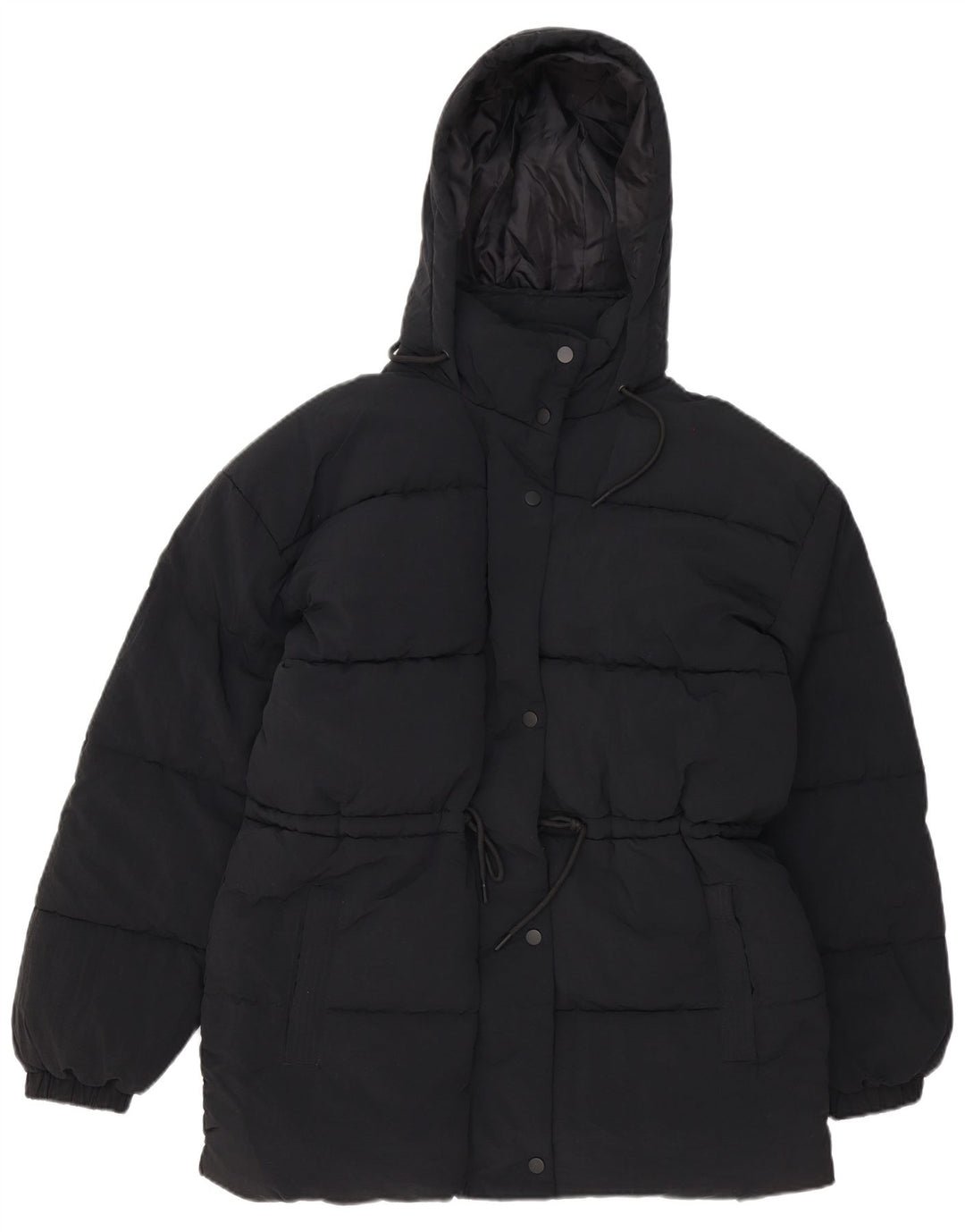 Jaqueta acolchoada grande com capuz feminina Topshop Reino Unido 8 poliéster preto pequeno