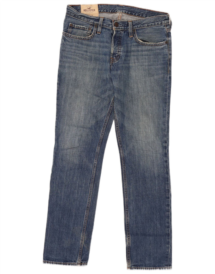 Hollister Mens Slim Jeans W32 L32 Azul Algodão