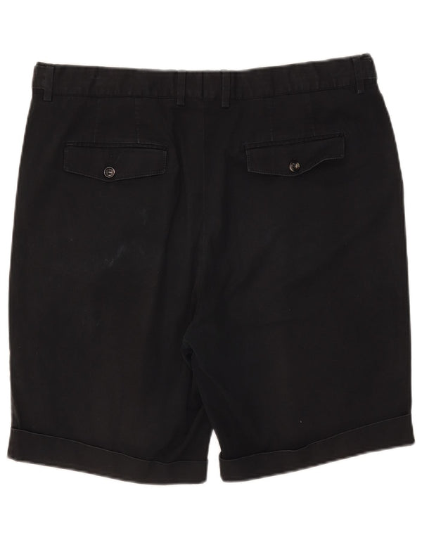 Zara Mens Pegged Chino Shorts EU 44 Grande W34 Algodão Preto