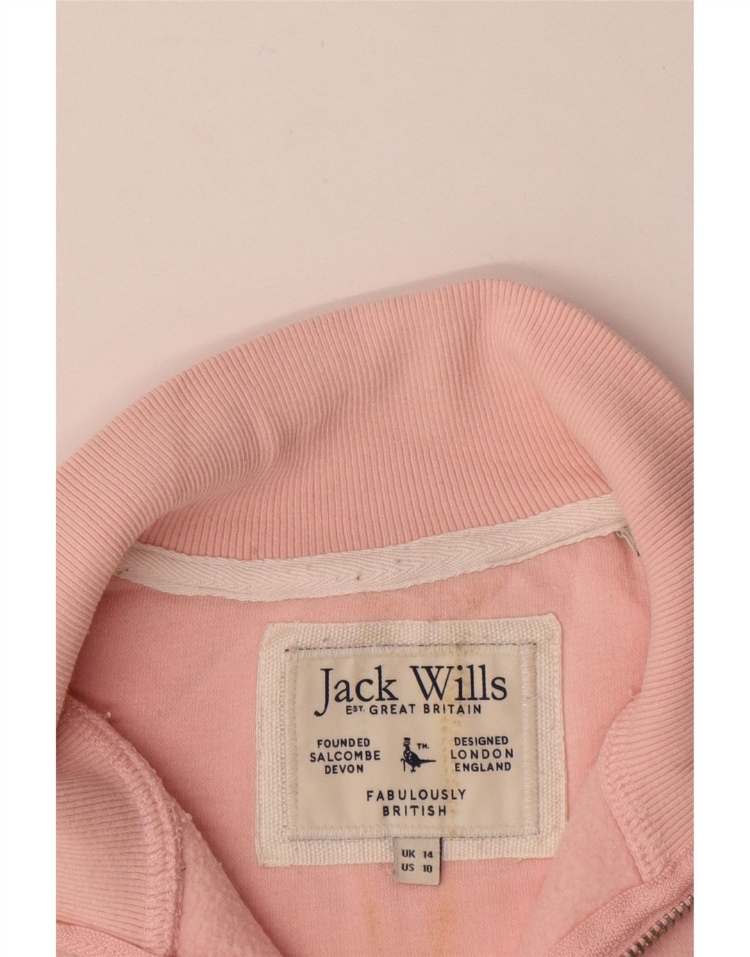 Jack Wills moletom feminino grande com estampa gráfica Reino Unido 14 grande rosa