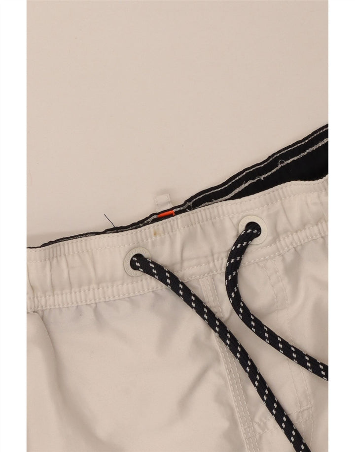 Shorts de natação masculino Superdry médio poliéster branco