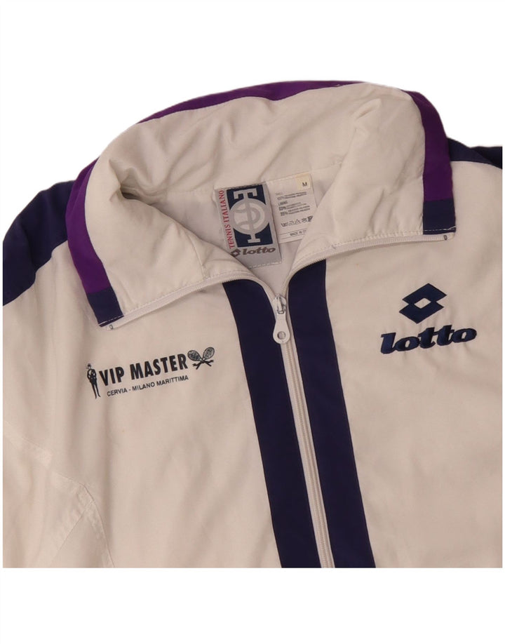 LOTTO Jaqueta feminina de agasalho superdimensionada Reino Unido 14 bloco colorido branco médio