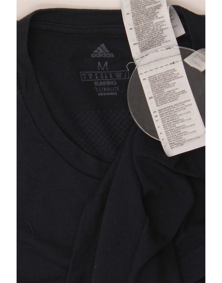 Camiseta masculina Adidas Climalite Top médio azul marinho poliéster