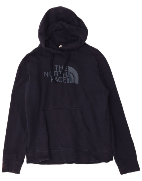 Suéter com capuz gráfico masculino The North Face médio algodão azul marinho