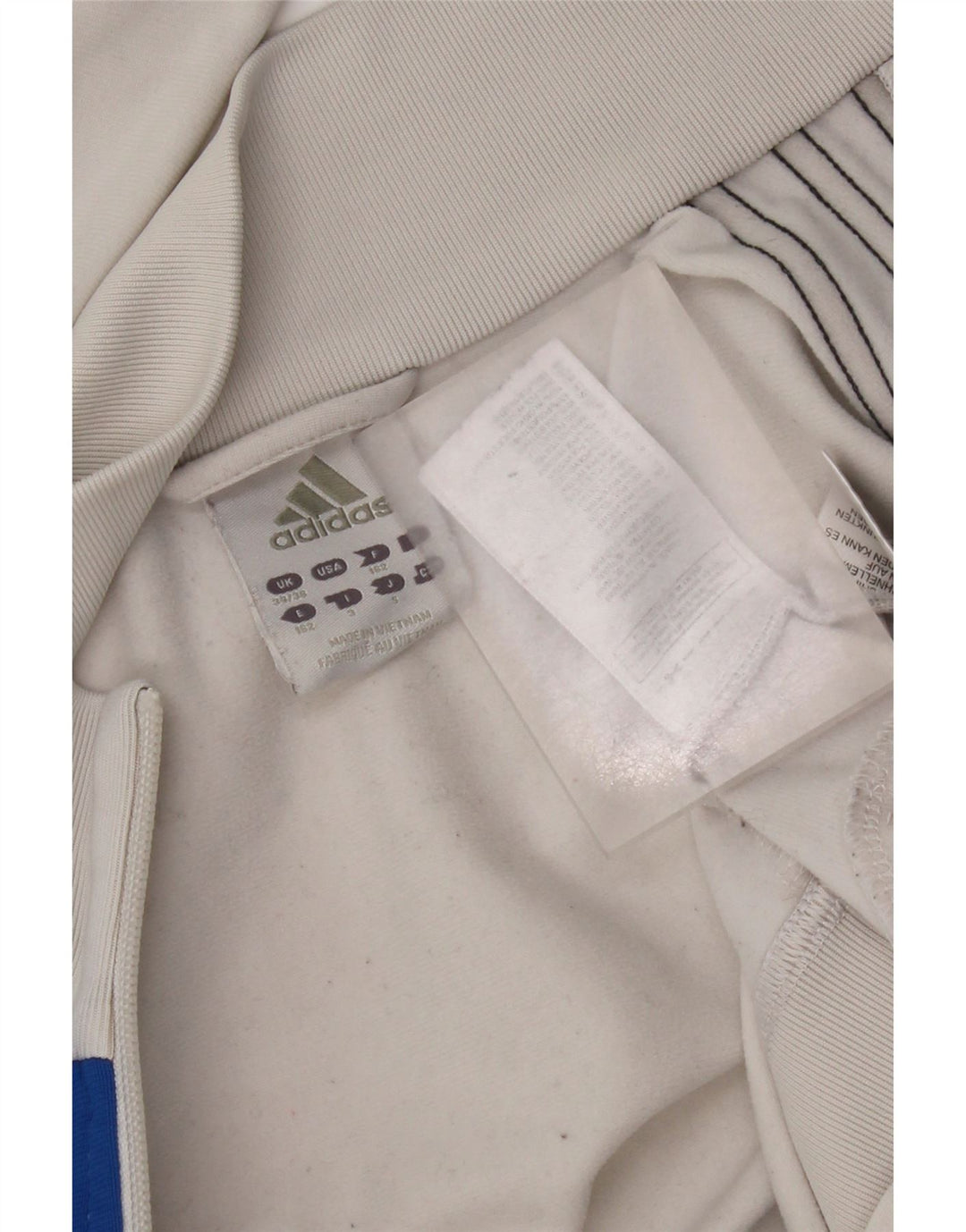 Adidas Mens Tracksuit Top Jacket UK 34/36 Pequeno Branco Colorblock Poliéster
