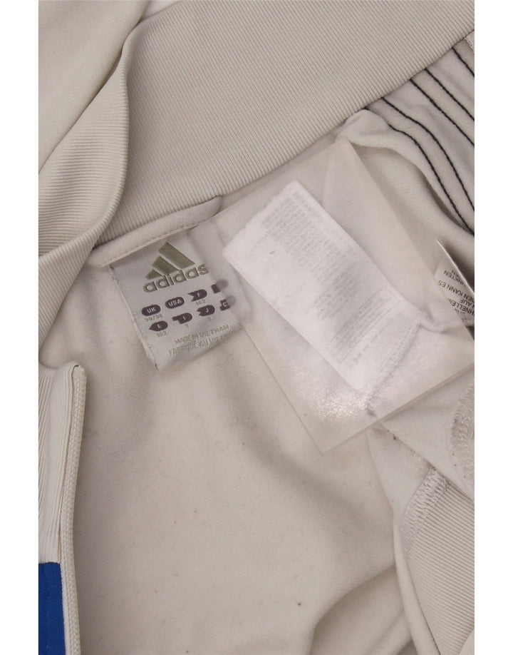 Adidas Mens Tracksuit Top Jacket UK 34/36 Pequeno Branco Colorblock Poliéster