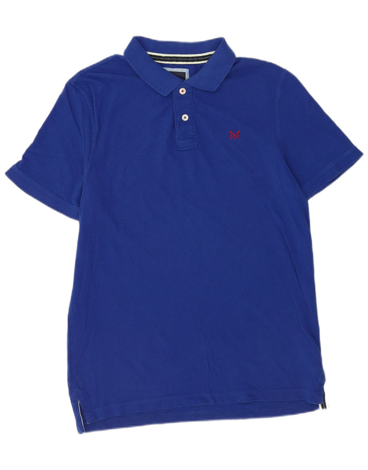 Camisa polo masculina Crew Clothing grande algodão azul