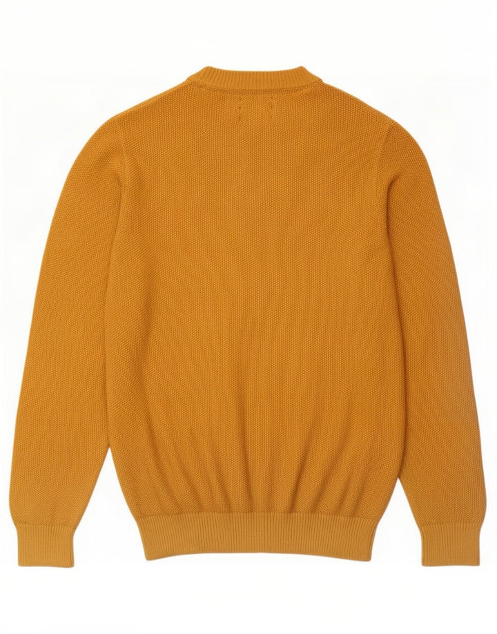 Suéter masculino Marks & Spencer Blue Harbor com gola redonda, amarelo médio