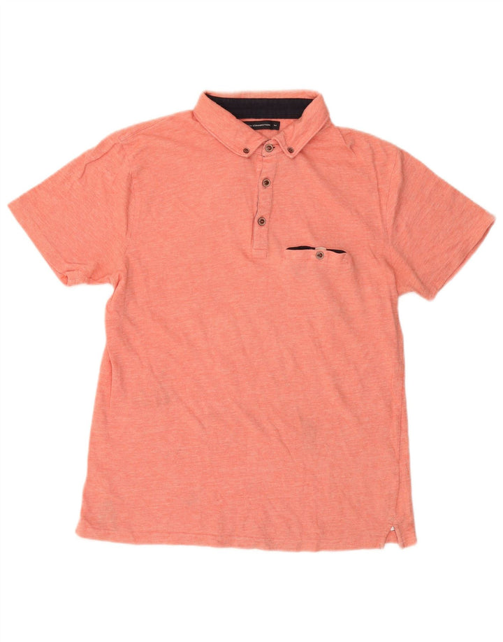 Camisa polo masculina French Connection algodão manchado rosa médio