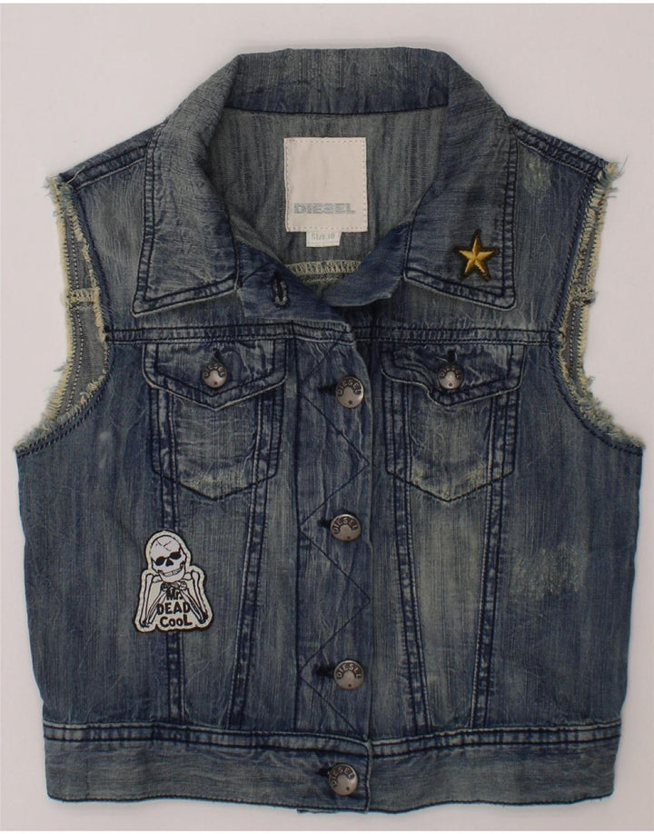DIESEL Girls Denim Gilet 9-10 Years Blue Cotton Vintage Diesel and Second-Hand Diesel from Messina Hembry 