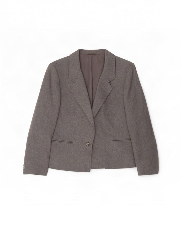 Jaqueta blazer feminina St Michael com 1 botão Reino Unido 14 grande lã cinza