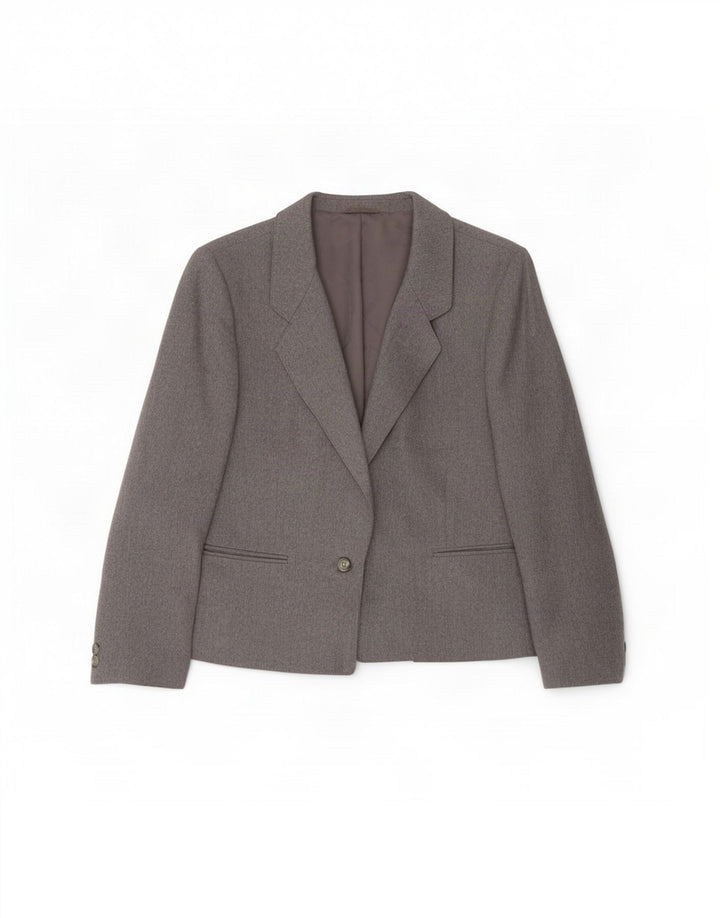 Jaqueta blazer feminina St Michael com 1 botão Reino Unido 14 grande lã cinza
