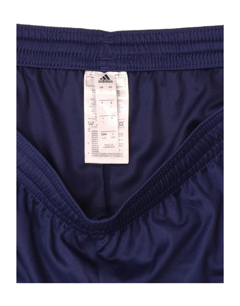 ADIDAS Mens Aeroready Graphic Sport Shorts Large Navy Blue Polyester Vintage Adidas and Second-Hand Adidas from Messina Hembry 