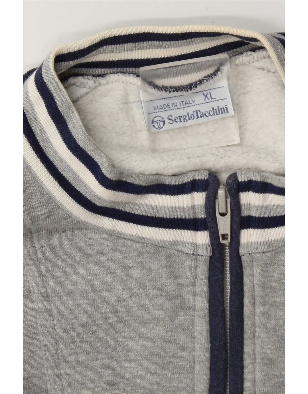 Sergio Tacchini moletom masculino com zíper e gola XL cinza colorblock