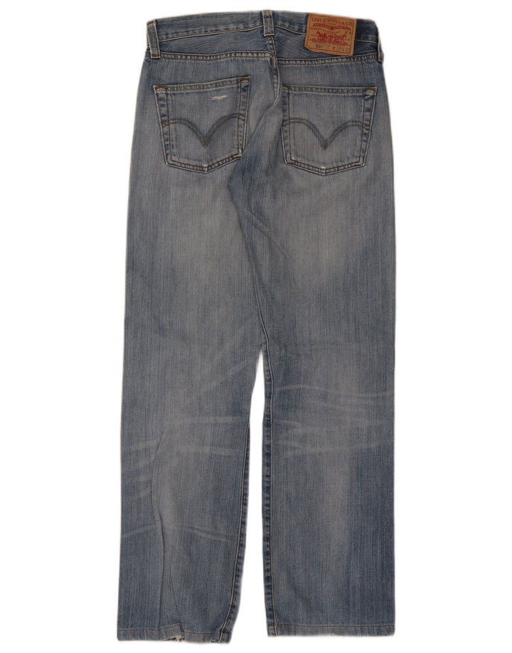 Calça Jeans Levis Masculina 501 Distressed Straight W30 L29 Azul Algodão