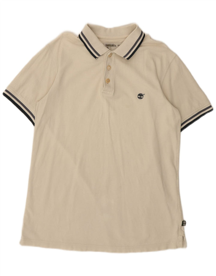Camisa polo masculina Timberland Regular Fit médio algodão branco