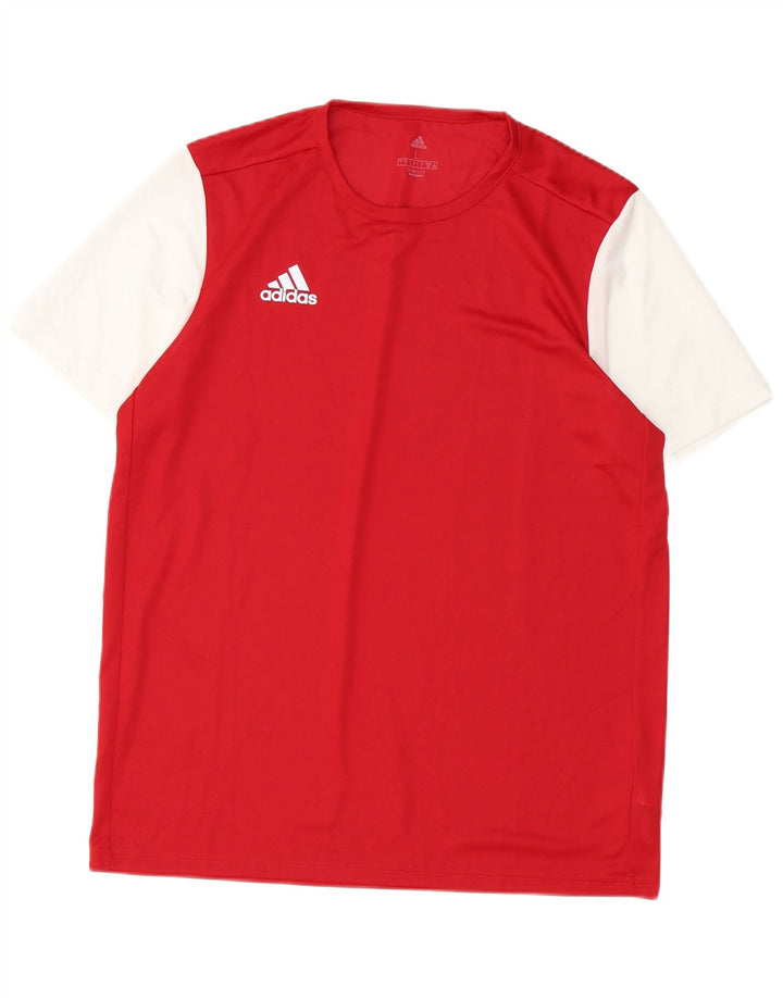 Camiseta Adidas Masculina Climalite Top Grande Poliéster Colorblock Vermelho
