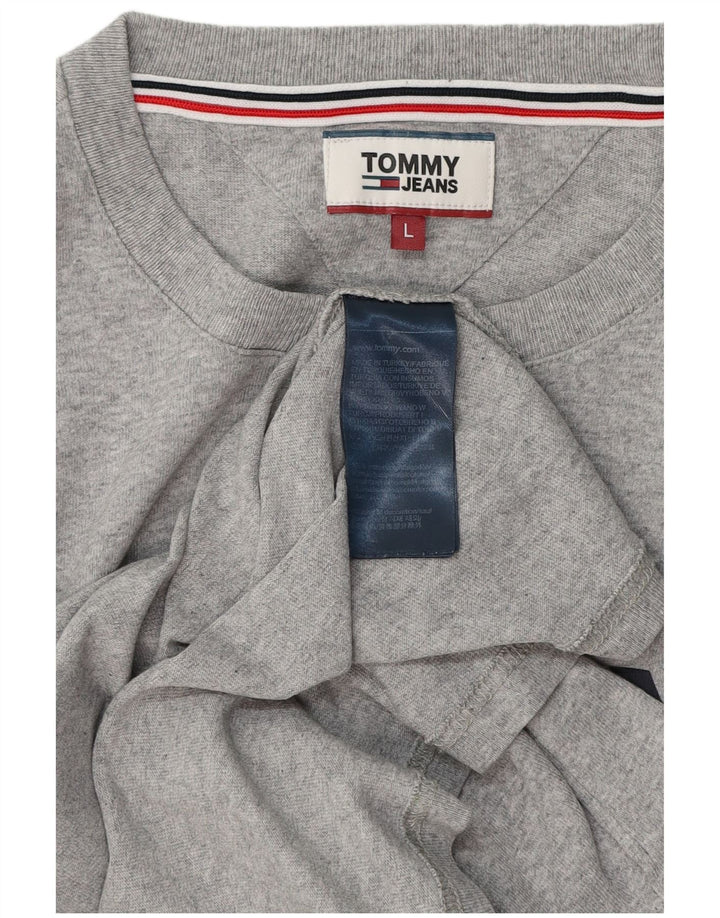 TOMMY HILFIGER Camiseta masculina gráfica grande algodão cinza