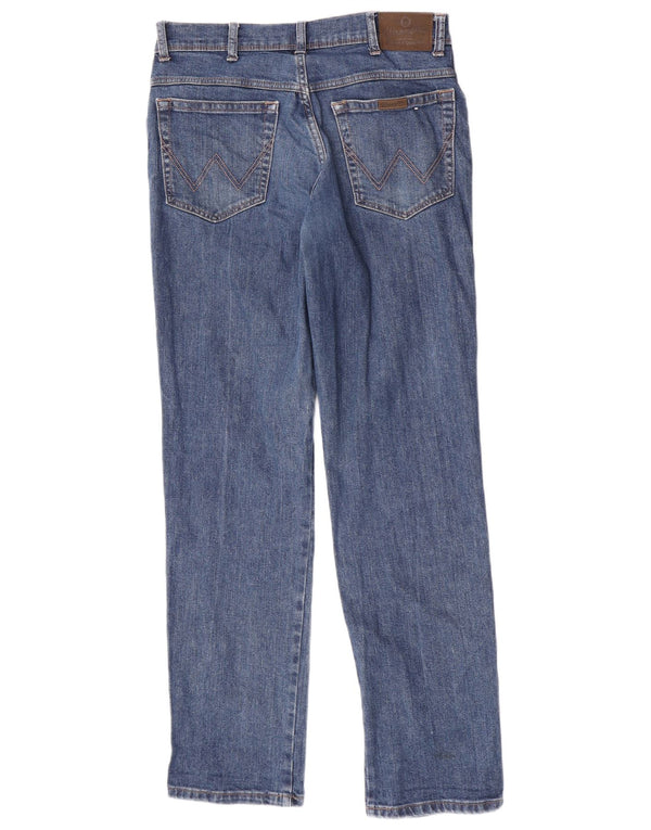 Wrangler Mens Regular Fit Jeans Reta W34 L34 Azul Algodão