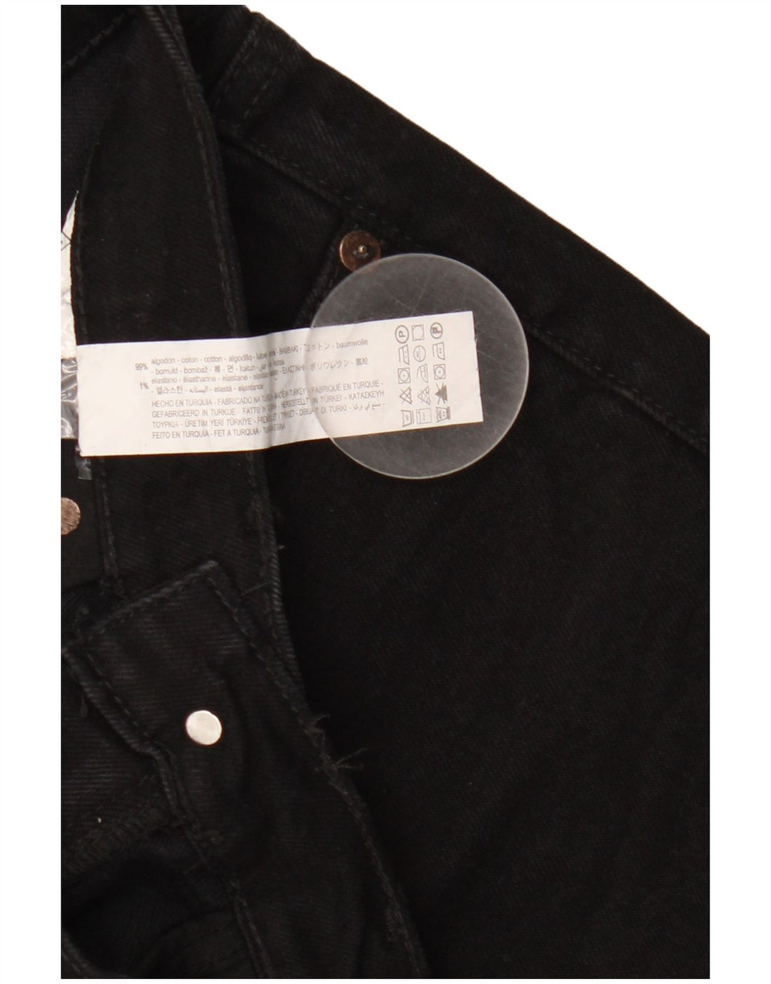 Zara Jeans feminino queimado EU 34 2XS W24 L32 algodão preto
