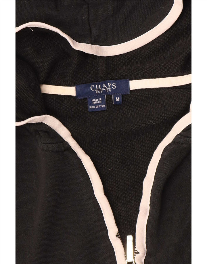 Suéter feminino com capuz e zíper Chaps UK 14 médio preto