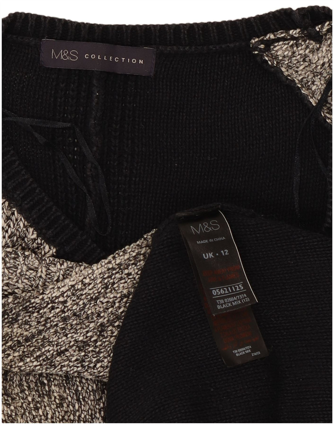 Suéter feminino Marks & Spencer com gola canoa Reino Unido 12 médio preto