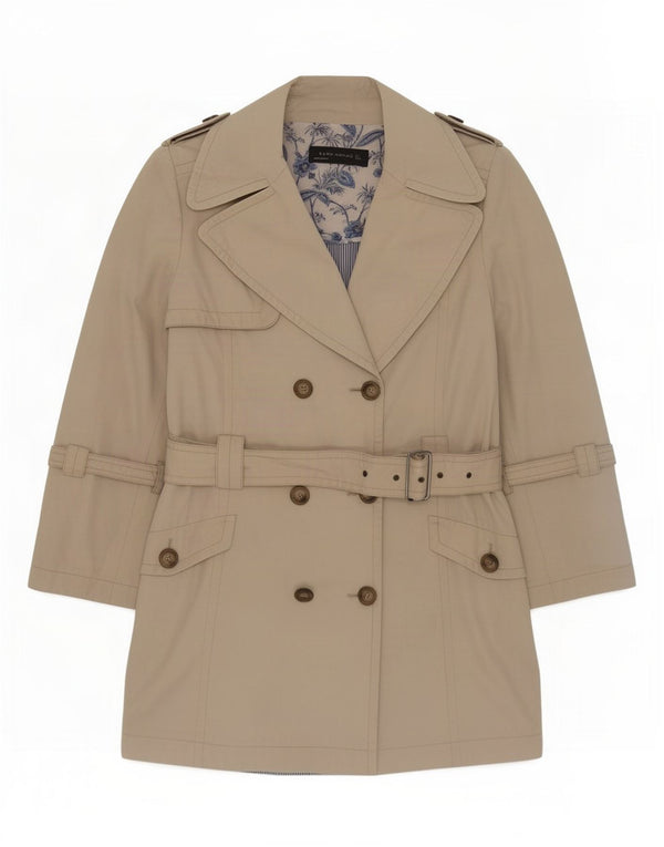 Zara Casaco feminino manga 3/4 Reino Unido 14 grande algodão bege