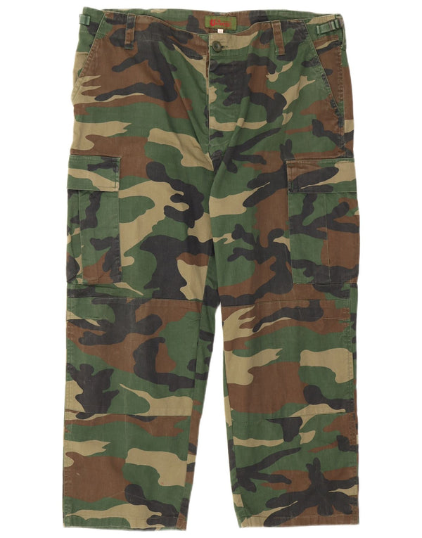 Calça cargo reta masculina Univers W38 L26 algodão camuflado verde
