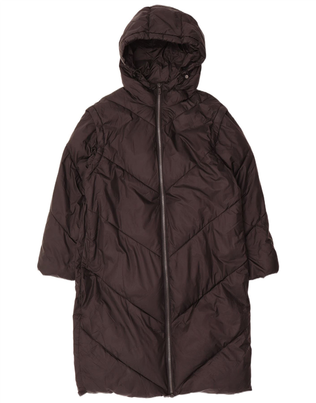 Casaco feminino acolchoado com capuz grande ZARA Reino Unido 14 médio preto