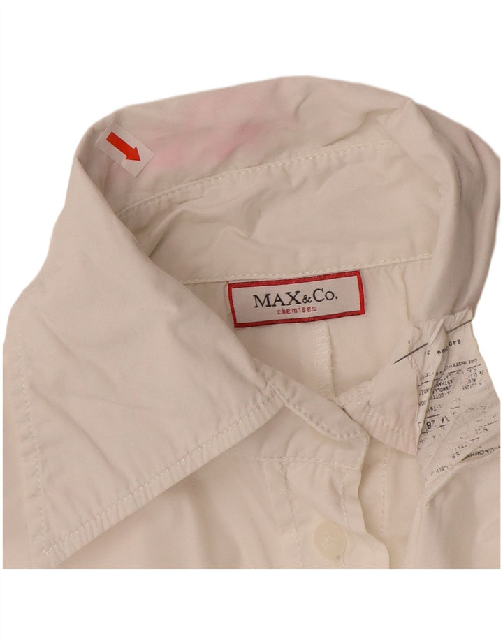 Camisa feminina Max & Co. UK 12 algodão branco médio