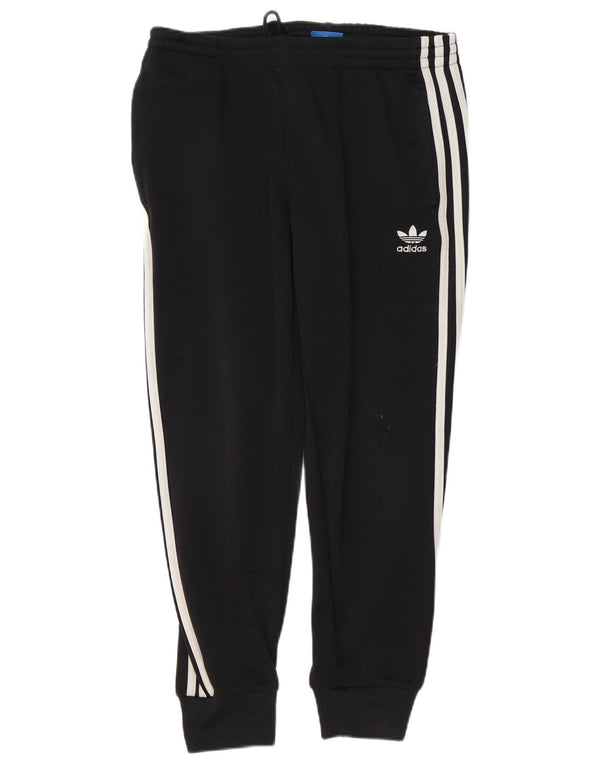 ADIDAS Womens Tracksuit Calças Joggers UK 12 Médio Preto Poliéster