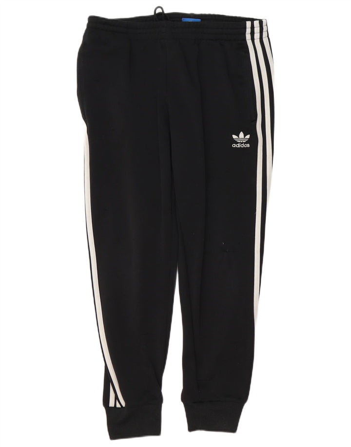 ADIDAS Womens Tracksuit Calças Joggers UK 12 Médio Preto Poliéster