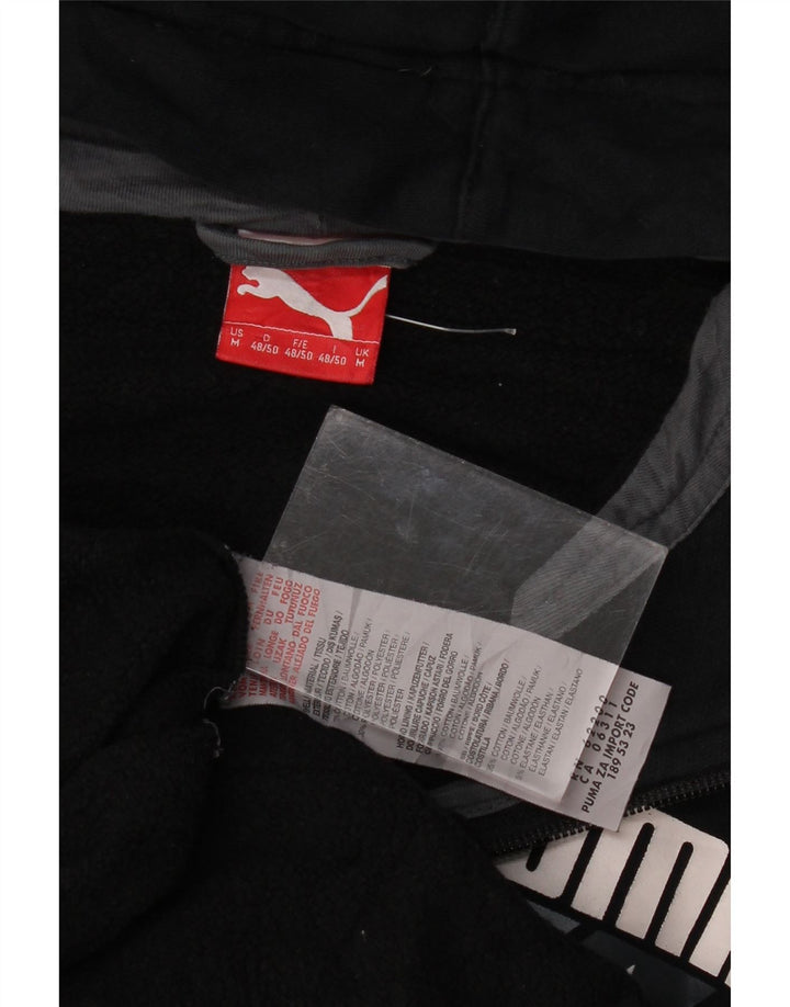 Suéter masculino Puma Graphic Zip com capuz médio algodão preto