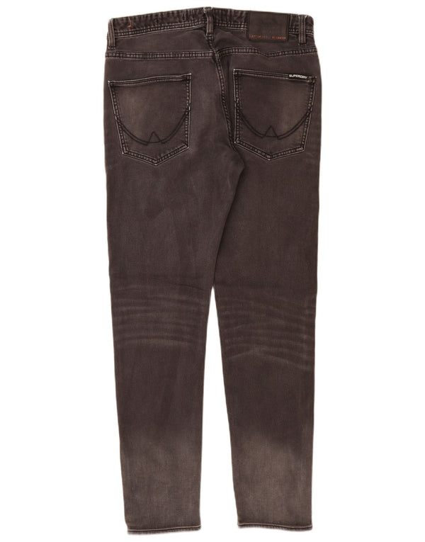 Superdry Mens Wilson Slim Jeans W32 L30 Cinza Algodão