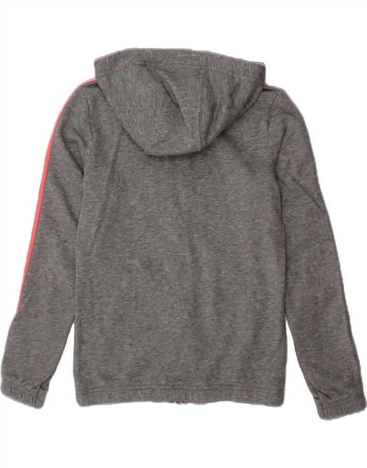 ADIDAS Girls Zip Hoodie Sweater 9-10 Years Grey Vintage Adidas and Second-Hand Adidas from Messina Hembry 