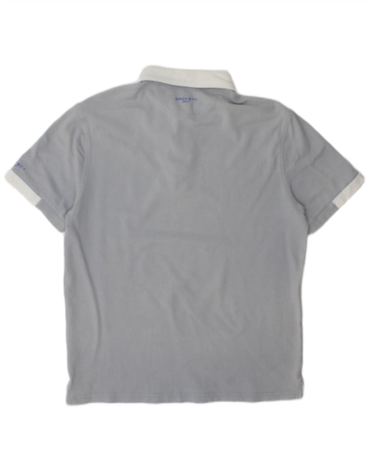 Camisa polo masculina de golfe Hackett grande algodão cinza