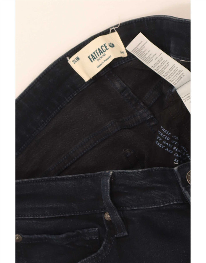 Fat Face Mens Slim Jeans W34 L29 Azul Marinho Algodão