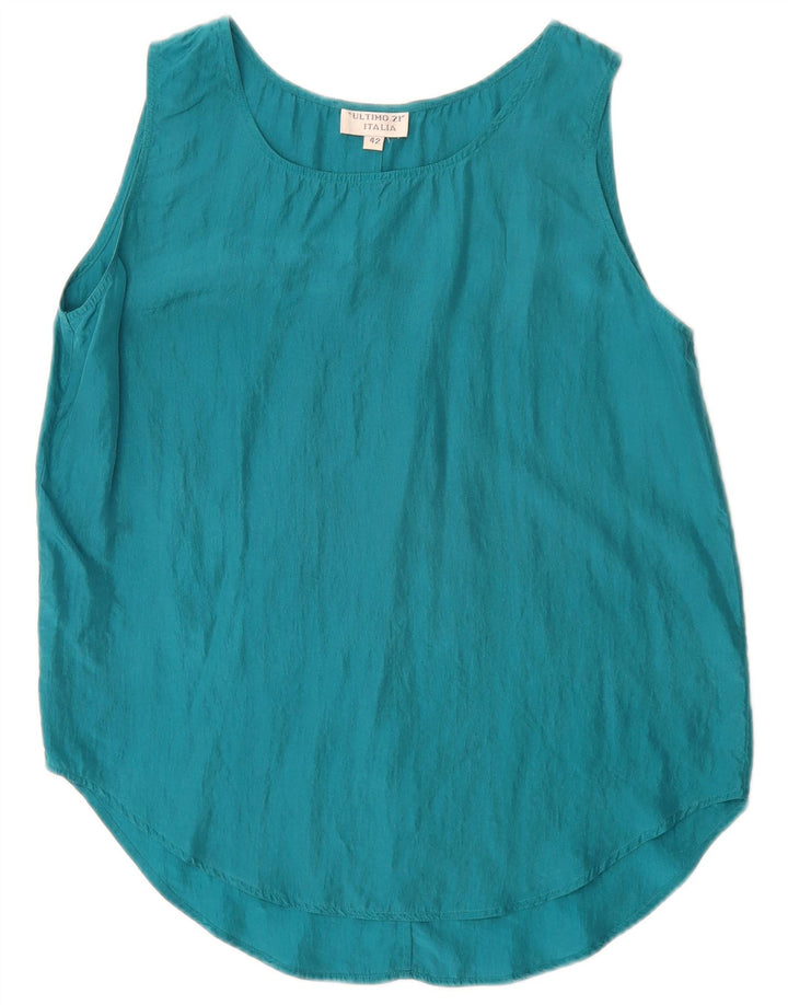Blusa feminina sem mangas Ultimo 21 Top IT 42 seda azul médio