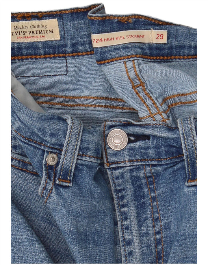 Calça jeans feminina Levi's 724 High Rise Straight W29 L30 Azul