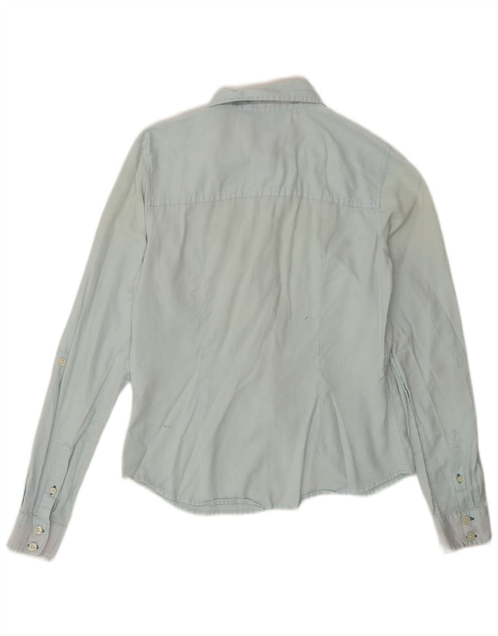 Camisa feminina TOMMY HILFIGER EUA 4 pequeno algodão azul