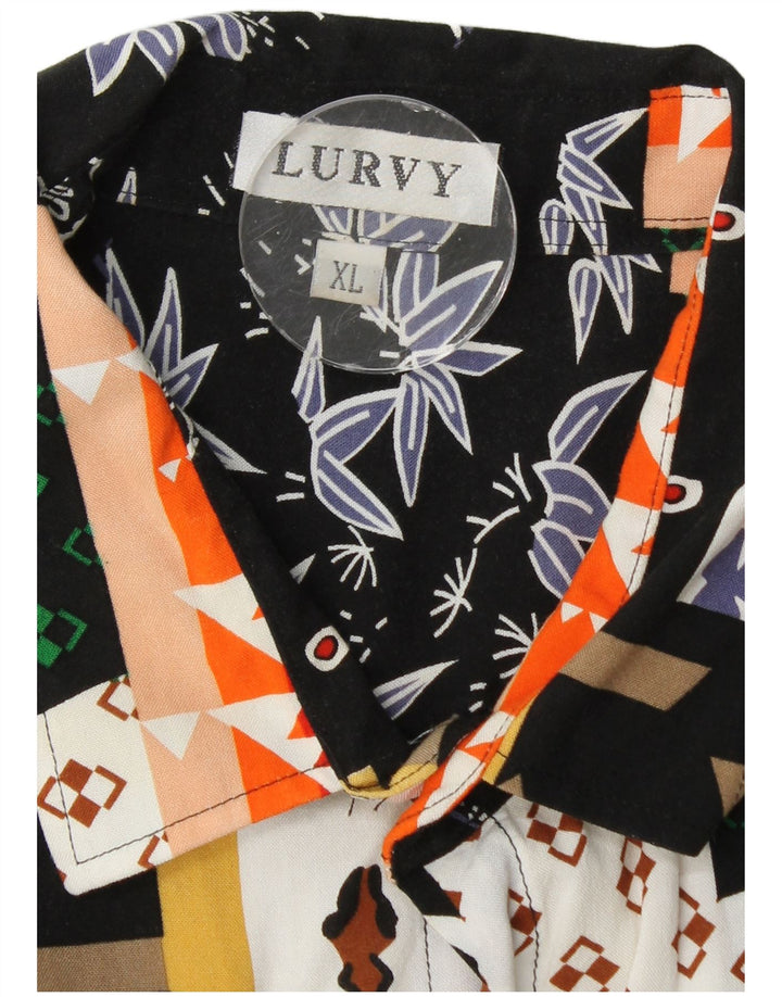 Camisa masculina VINTAGE manga curta XL patchwork multicolorido