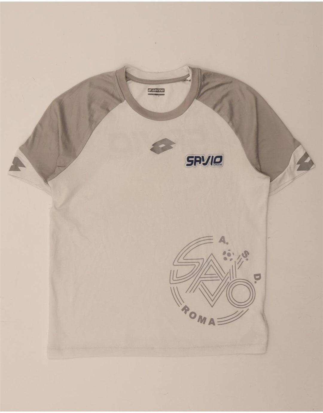 Camiseta gráfica masculina LOTTO Top médio branco colorblock poliéster