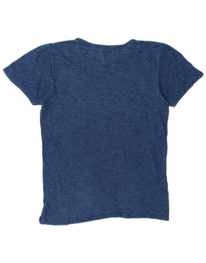 Camiseta masculina Rifle com estampa gráfica média azul marinho manchada