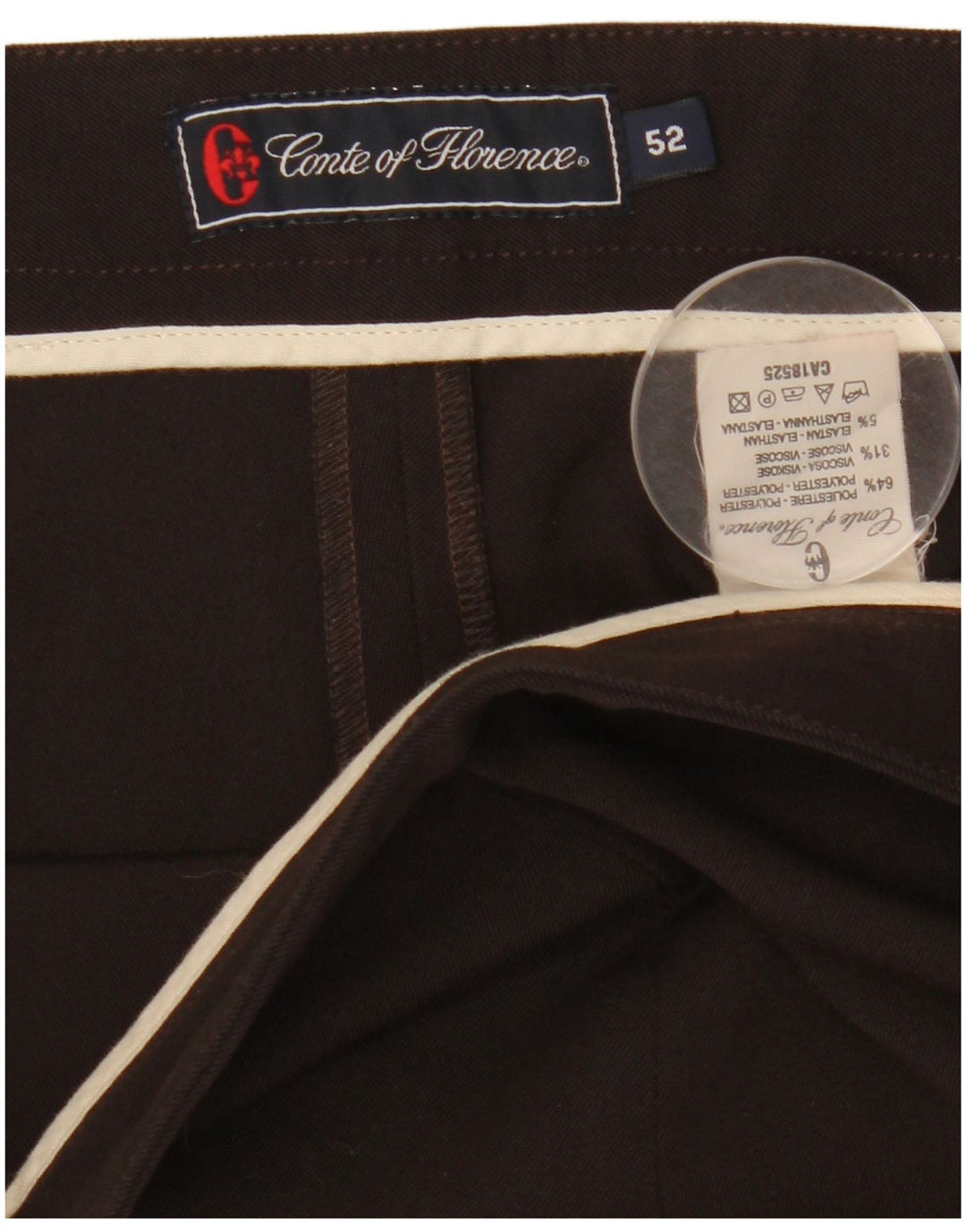 CONTE OF FLORENCE Calça feminina reta casual IT 52 2XL W36 L28 marrom