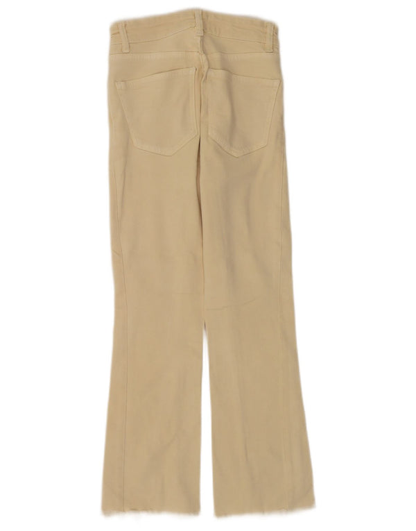 Calça jeans feminina Zara Bootcut EU 34 2XS W24 L24 Bege