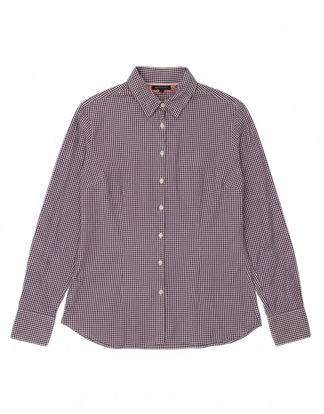 Camisa feminina TOMMY HILFIGER US 8 médio roxo algodão guingão