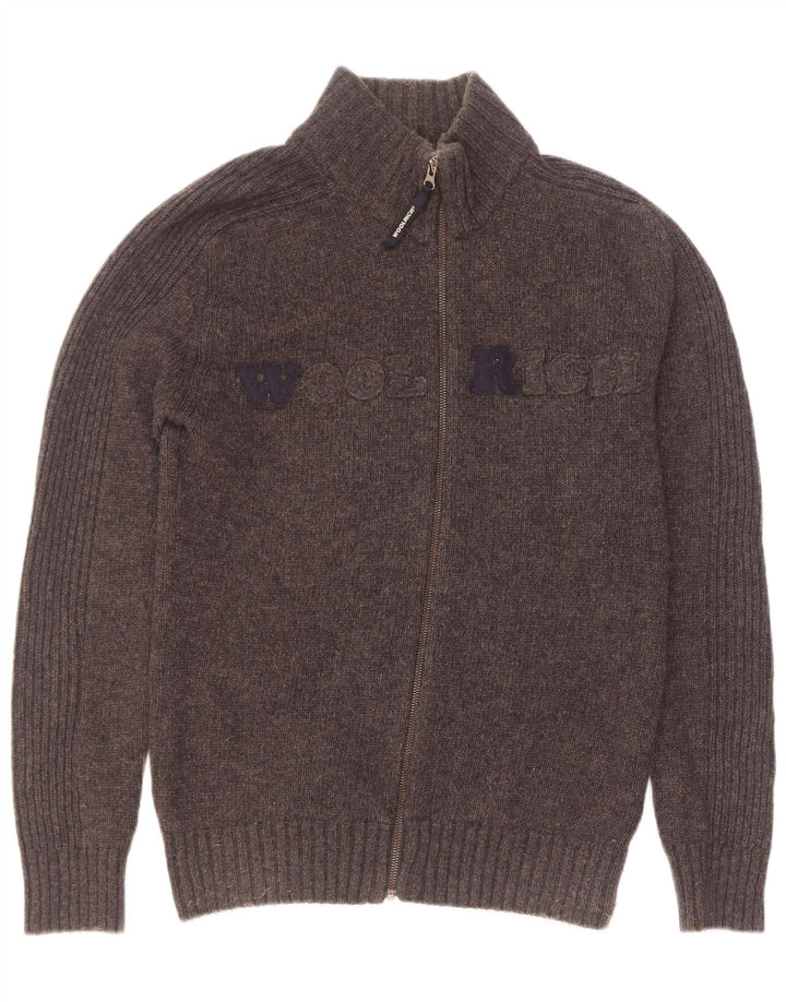 Suéter masculino Woolrich Graphic Cardigan grande cinza