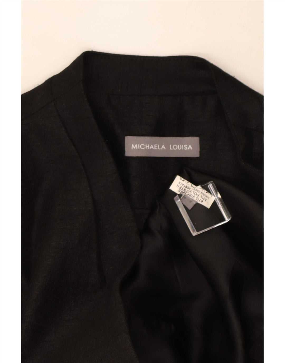Jaqueta Blazer Feminina Vintage Reino Unido 14 Viscose Preta Média